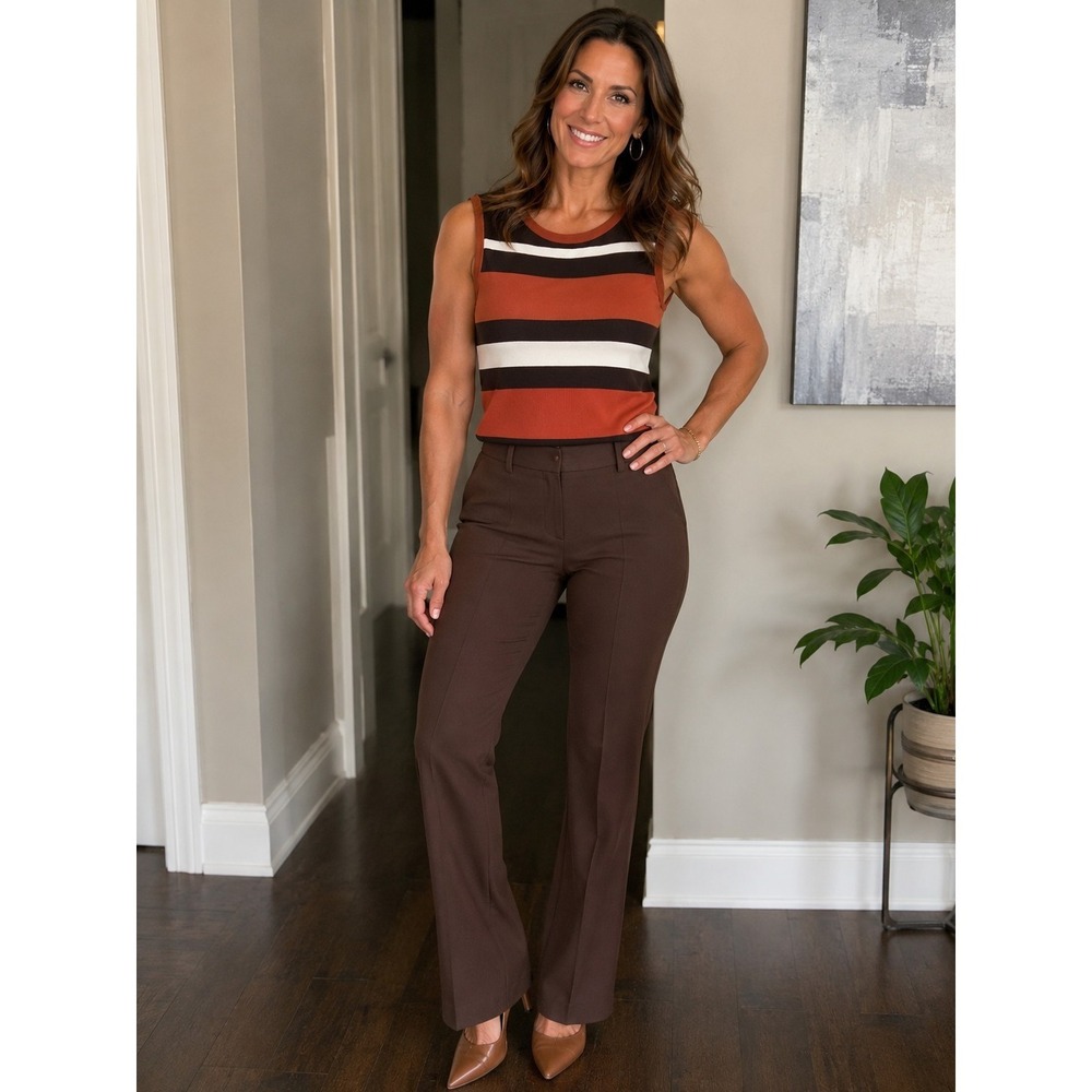 Austin Reed Womens Multicolor Striped Round Neck Sleeveless Top L